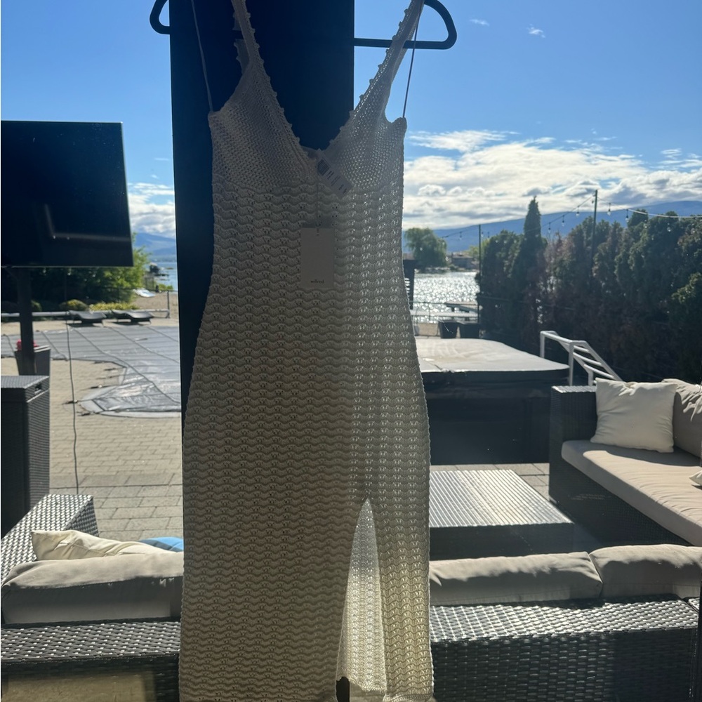 Elegant light birch Midi Dress